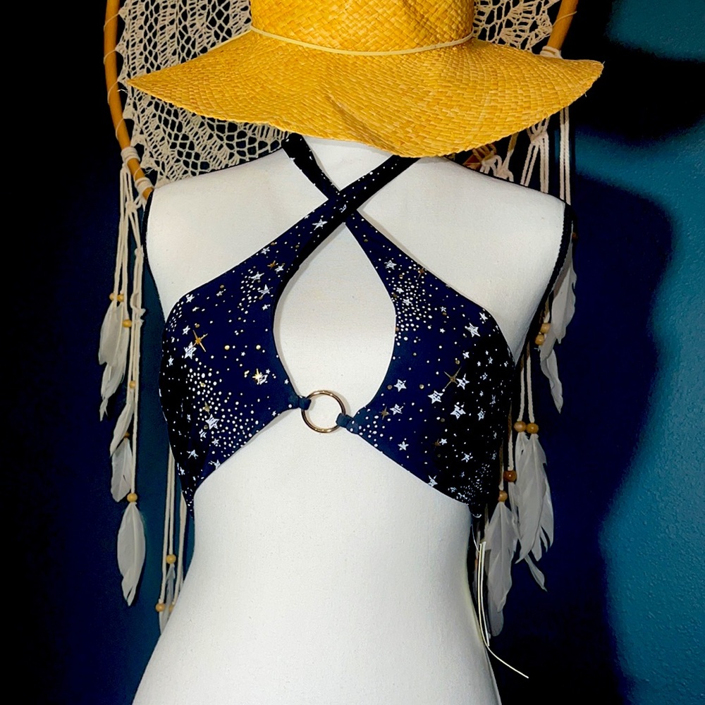 gianni bini star bright front ring swim top
